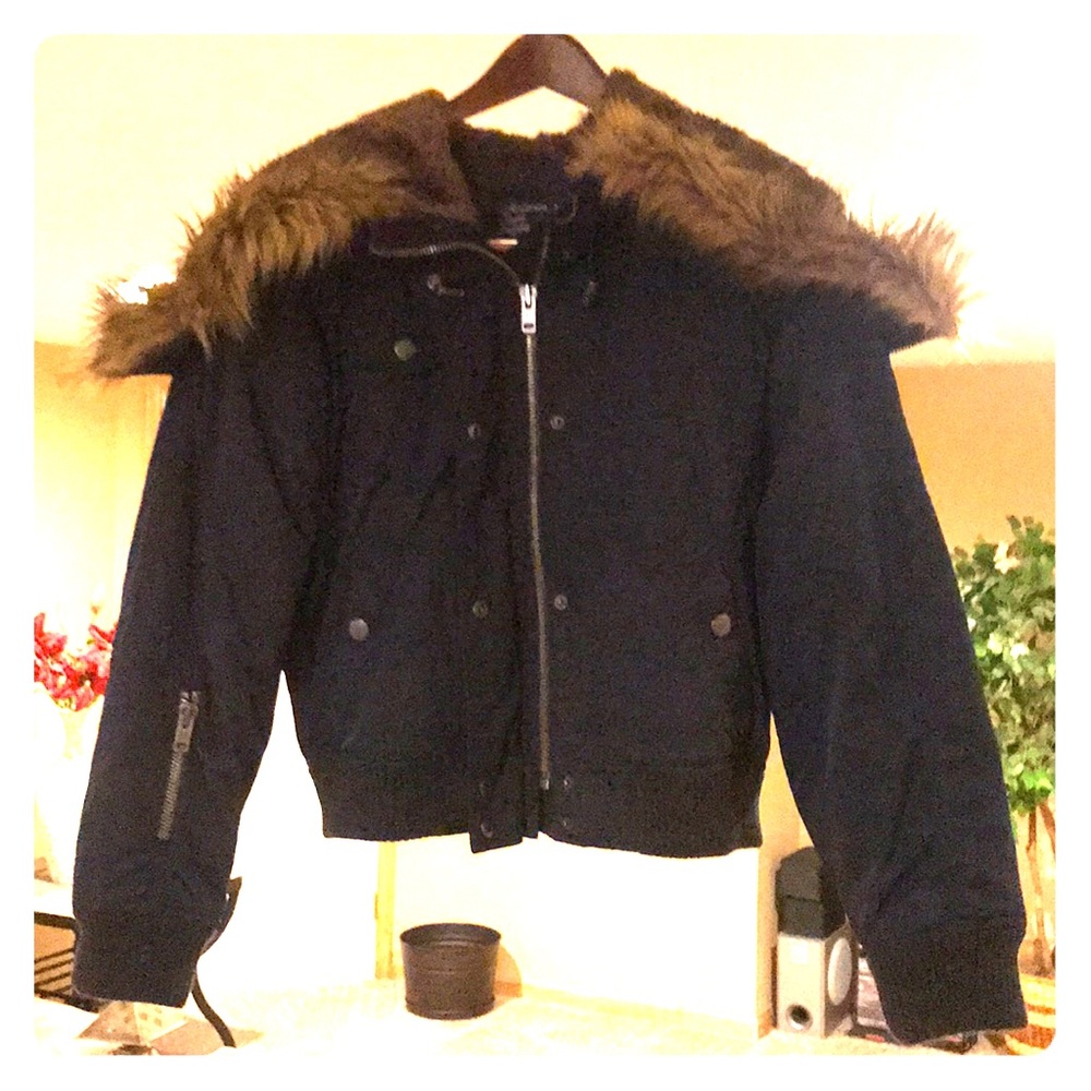 AE fur hood coat